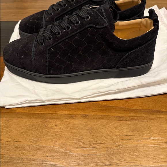 Christian Louboutin Black Textured Sneakers - Picture 5 of 8